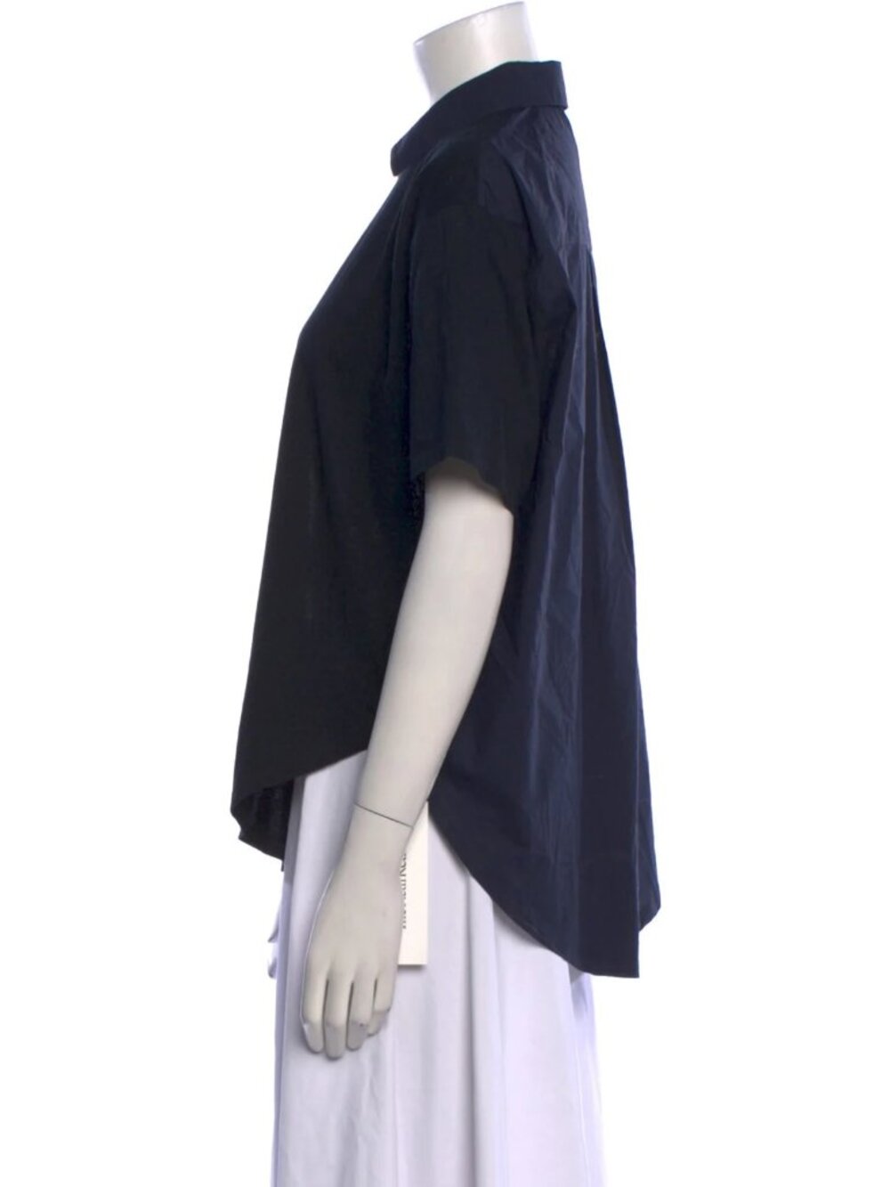 Marni Black and Navy Cotton Architectural Top Minimalist Collared  S | US4, IT40 - Picture 4 of 8